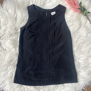 Black sleeveless work blouse